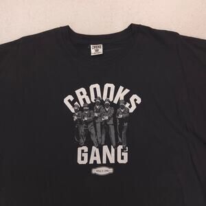 Crooks & Castles Casual Crew Neck Graphic T Shirt Mens Size 2XL Black